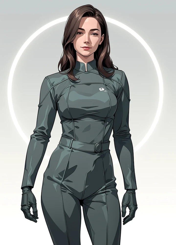 Adult anime mecha pilot illustration used for studio notes